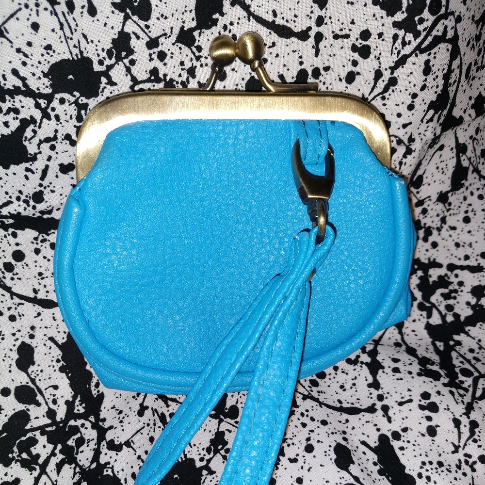 Blue Leather Coin Purse